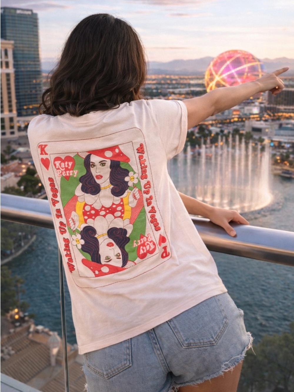 Katy Perry  “Waking Up in Vegas” Graphic T ♠️♥️ | Retro Playing Card Design Sm